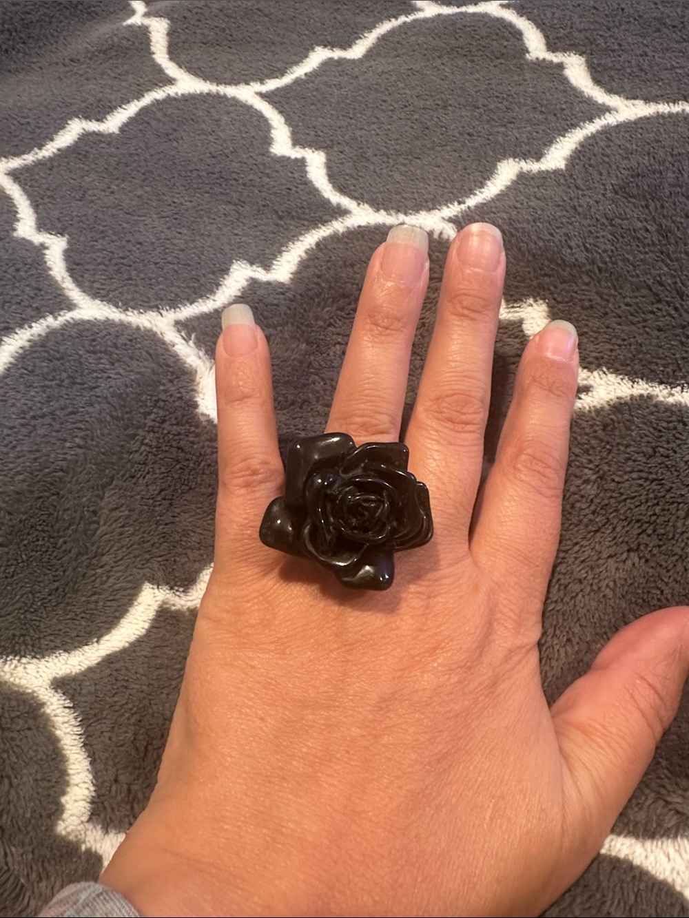 Source Unknown Black Rose Statement Ring for Women